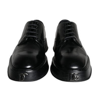 Dolce & Gabbana Black Calf Leather Derby Formal Dress Shoes