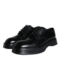 Dolce & Gabbana Black Calf Leather Derby Formal Dress Shoes