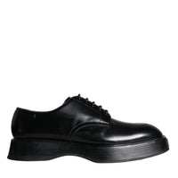 Dolce & Gabbana Black Calf Leather Derby Formal Dress Shoes