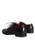 Dolce & Gabbana Brown Calfskin Leather Lace Up Oxford Shoes