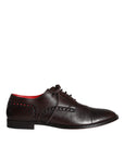 Dolce & Gabbana Brown Calfskin Leather Lace Up Oxford Shoes