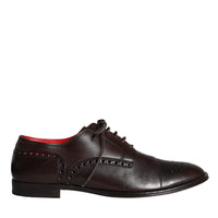 Dolce & Gabbana Brown Calfskin Leather Lace Up Oxford Shoes