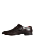 Dolce & Gabbana Brown Calfskin Leather Lace Up Oxford Shoes