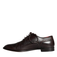 Dolce & Gabbana Brown Calfskin Leather Lace Up Oxford Shoes