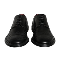 Dolce & Gabbana Black Leather Oxford Wingtip Formal Men Shoes