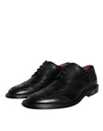 Dolce & Gabbana Black Leather Oxford Wingtip Formal Men Shoes