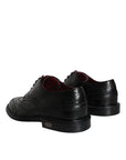 Dolce & Gabbana Black Leather Oxford Wingtip Formal Men Shoes