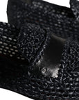 Dolce & Gabbana Black Woven Raffia Slip On Loafers Men Shoes
