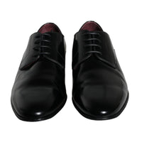 Dolce & Gabbana Black Leather Derby Formal Dress Men Shoes