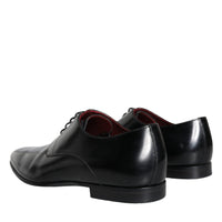 Dolce & Gabbana Black Leather Derby Formal Dress Men Shoes