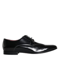 Dolce & Gabbana Black Leather Derby Formal Dress Men Shoes