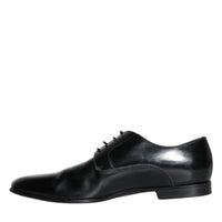 Dolce & Gabbana Black Leather Derby Formal Dress Men Shoes