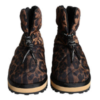 Dolce & Gabbana Brown Leopard Ankle Boots Padded Shoes