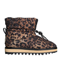 Dolce & Gabbana Brown Leopard Ankle Boots Padded Shoes