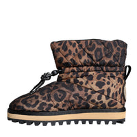 Dolce & Gabbana Brown Leopard Ankle Boots Padded Shoes