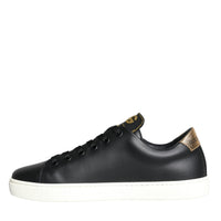 Dolce & Gabbana Black Portofino Sacred Heart Sneakers Shoes