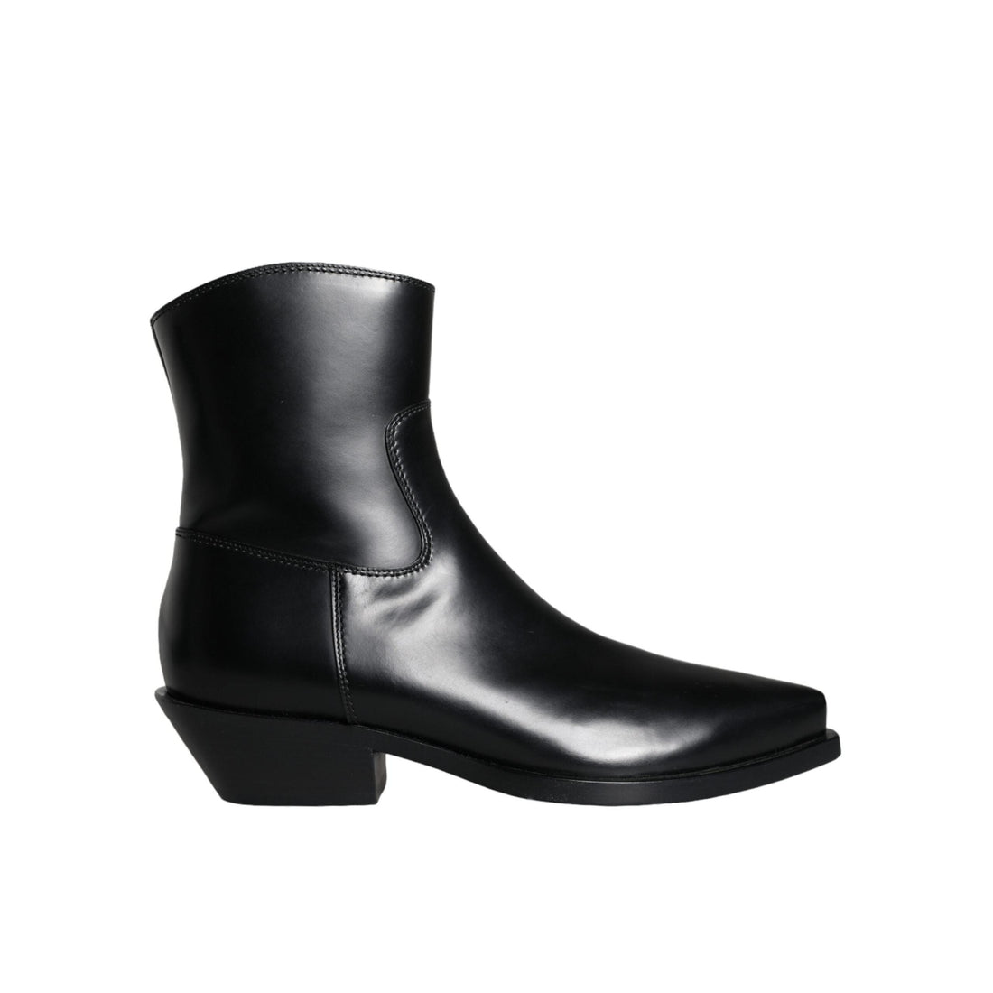 Dolce & Gabbana Black Leather Ankle Boots Booties Shoes