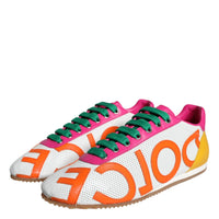 Dolce & Gabbana Multicolor Leather Logo Casual Sneakers Shoes