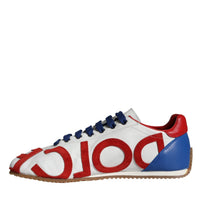 Dolce & Gabbana Multicolor Leather Logo Casual Sneakers Shoes