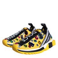 Dolce & Gabbana Yellow Sorrento Crystals Sneakers Womens Shoes