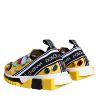 Dolce & Gabbana Yellow Sorrento Crystals Sneakers Womens Shoes