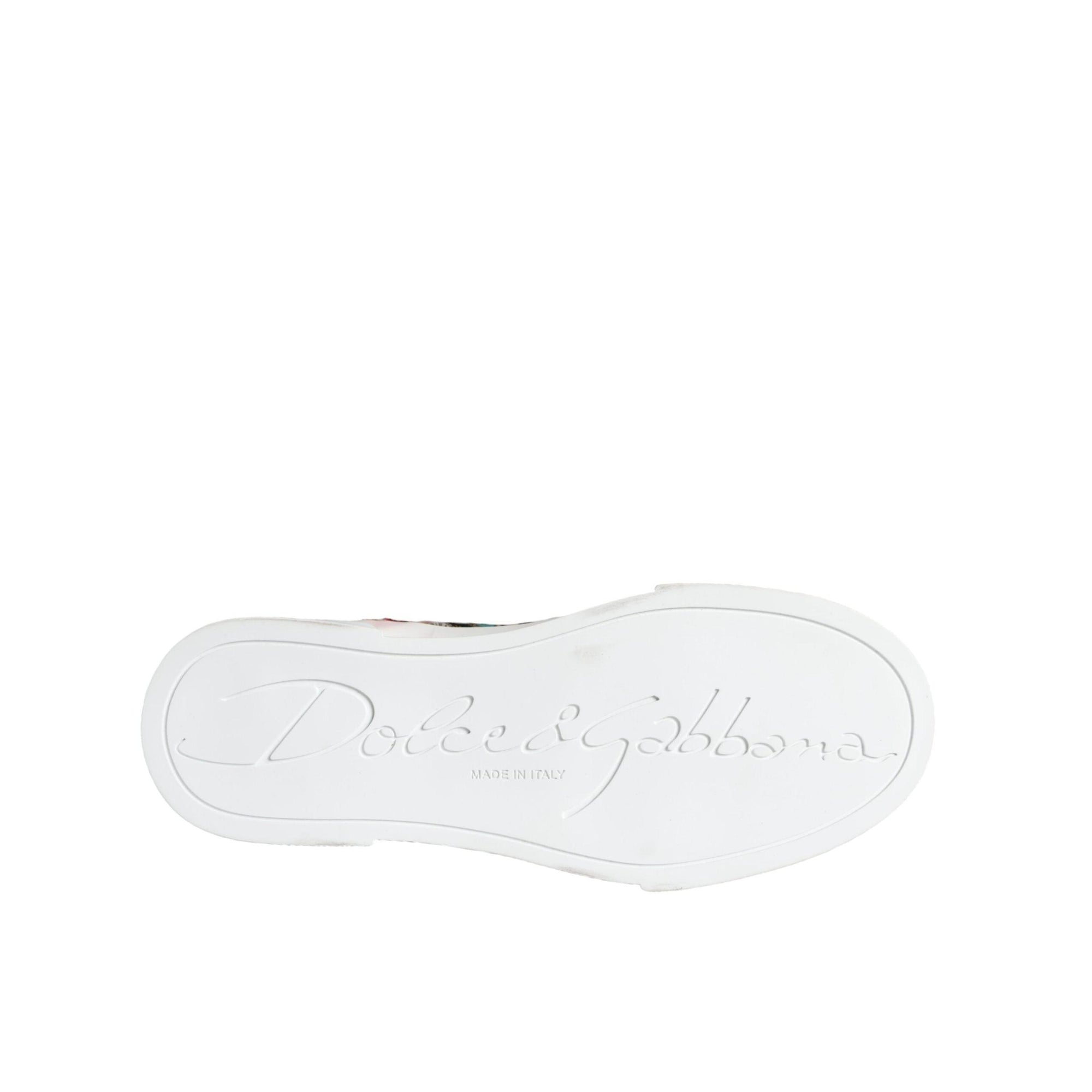 Dolce &amp; Gabbana Multicolor Patchwork Logo High Top Sneakers Shoes