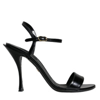 Dolce & Gabbana Black KEIRA Leather Heels Sandals Shoes