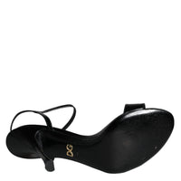 Dolce & Gabbana Black KEIRA Leather Heels Sandals Shoes