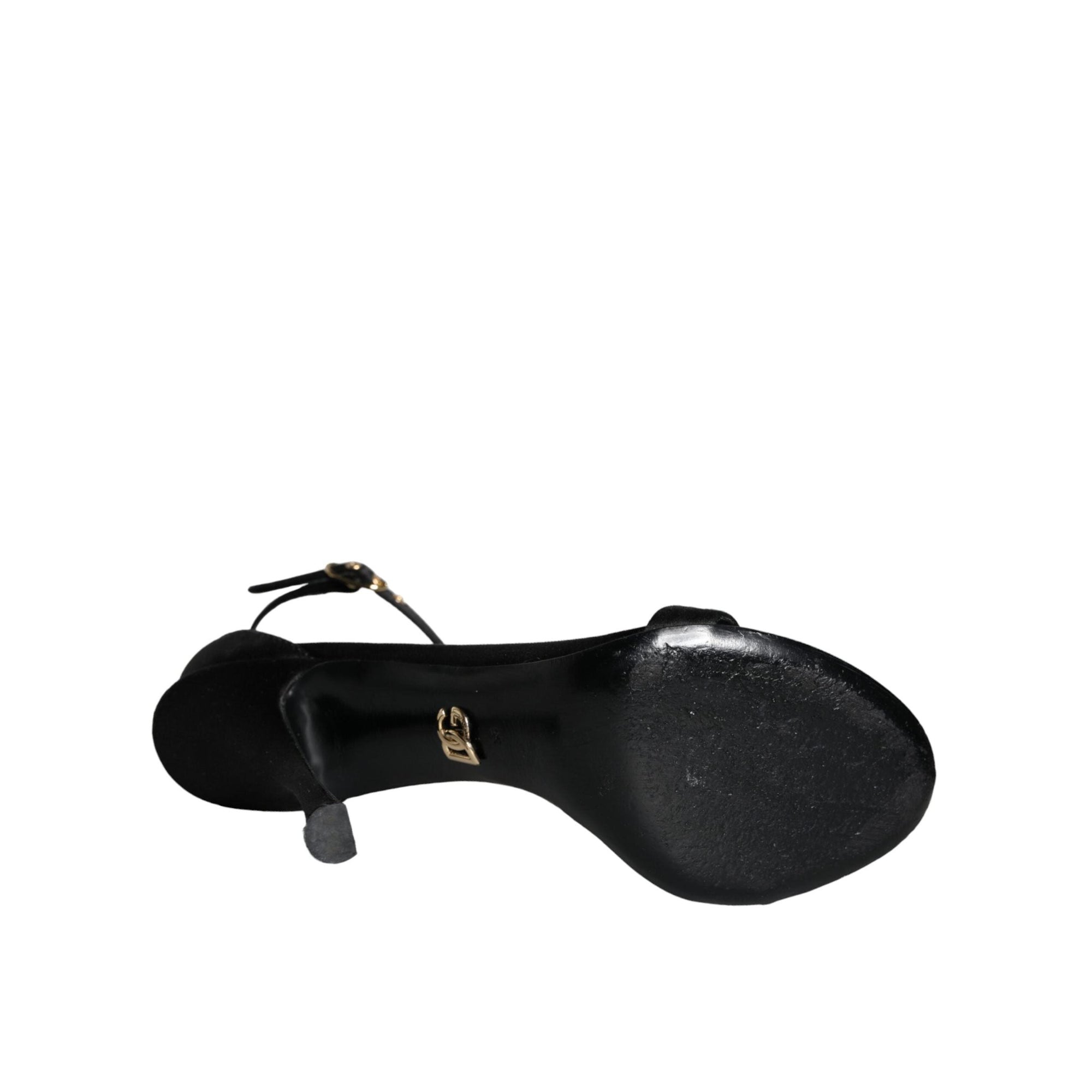 Dolce &amp; Gabbana Black KEIRA Heels Ankle Strap Sandals Shoes
