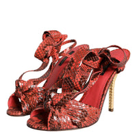 Dolce & Gabbana Coral Exotic Leather Heels Sandals Shoes