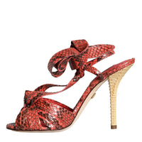 Dolce & Gabbana Coral Exotic Leather Heels Sandals Shoes