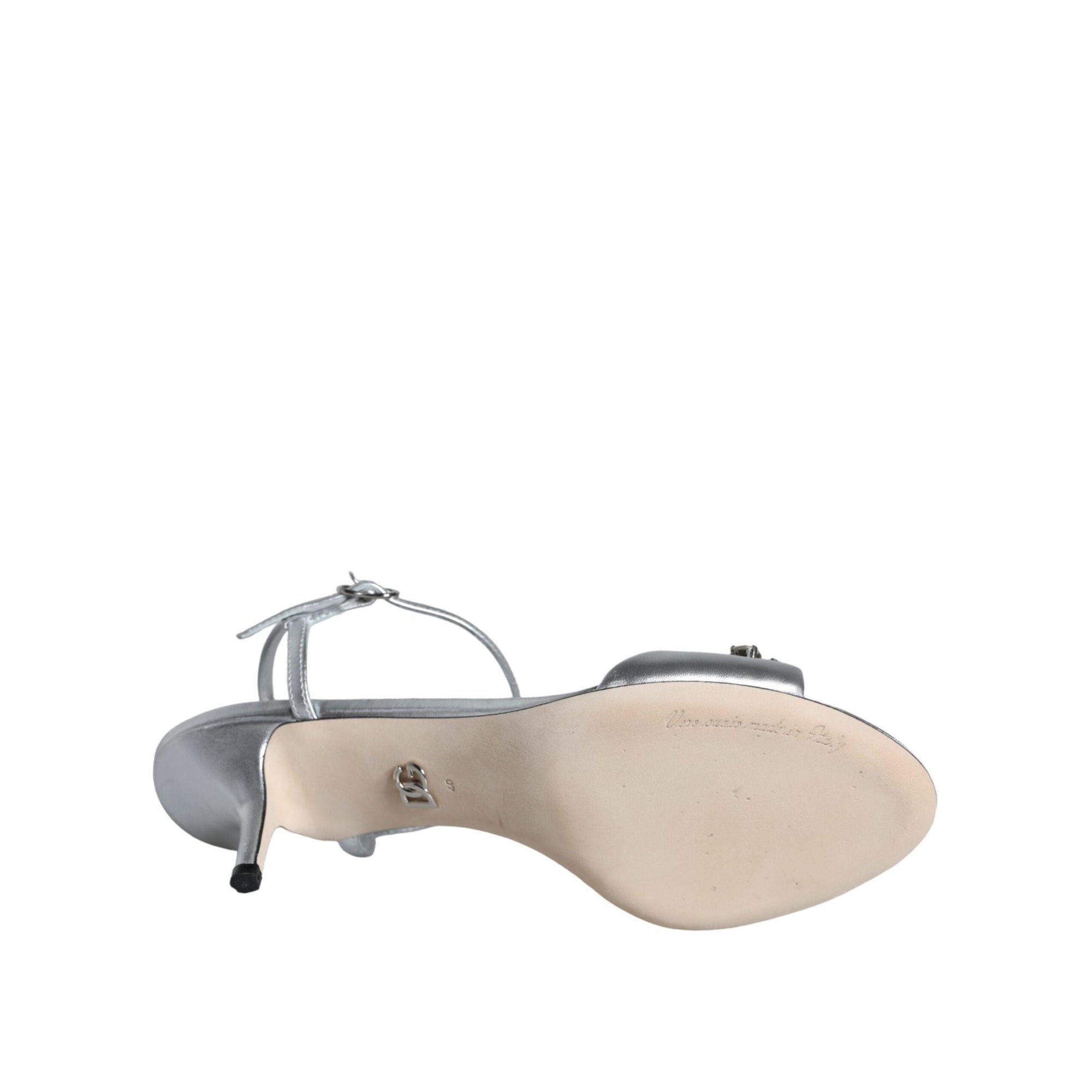 Dolce &amp; Gabbana Silver Crystal AnkleStrap Keira Sandals Shoes