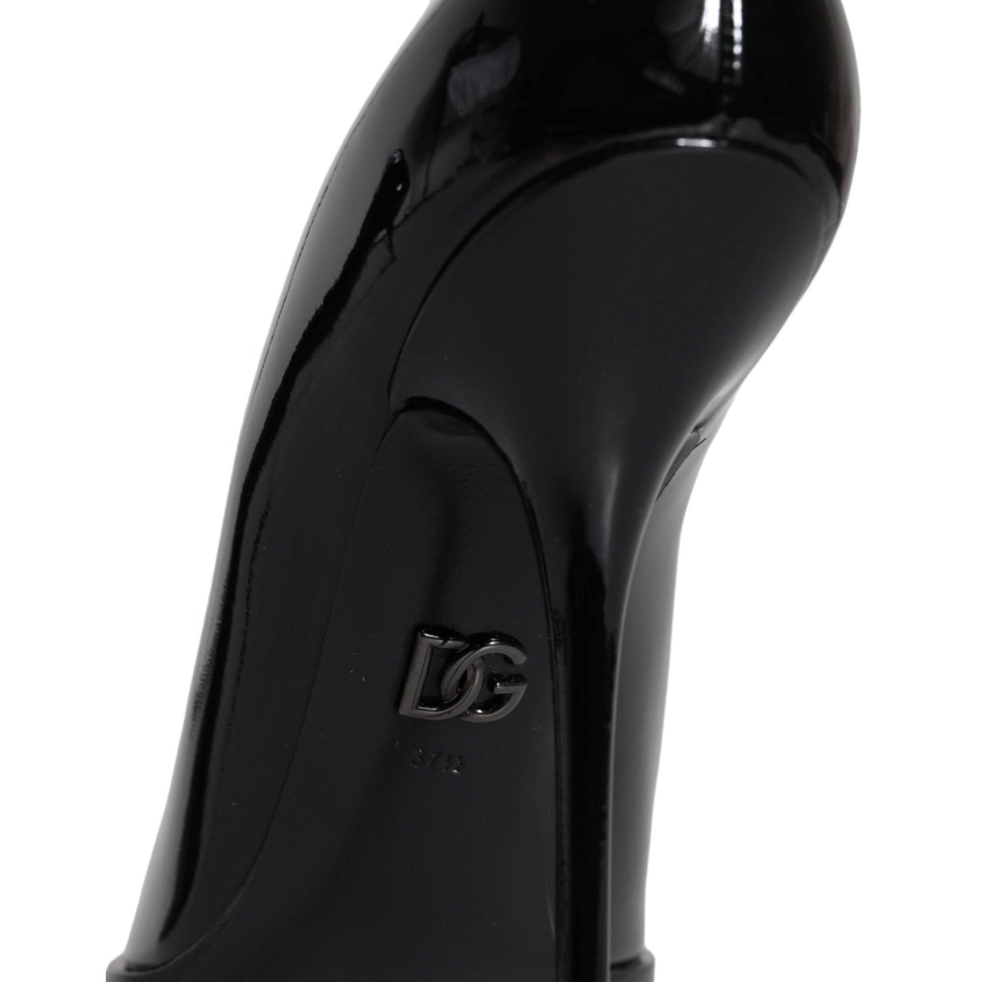 Dolce &amp; Gabbana Black Patent Leather High Heels Pumps Shoes