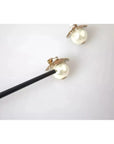 Dolce & Gabbana Gold Tone Maxi Faux Pearl Floral Clip-on Jewelry Earrings