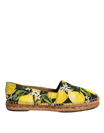 Dolce & Gabbana Multicolor Lemon Slip On Espadrilles Shoes