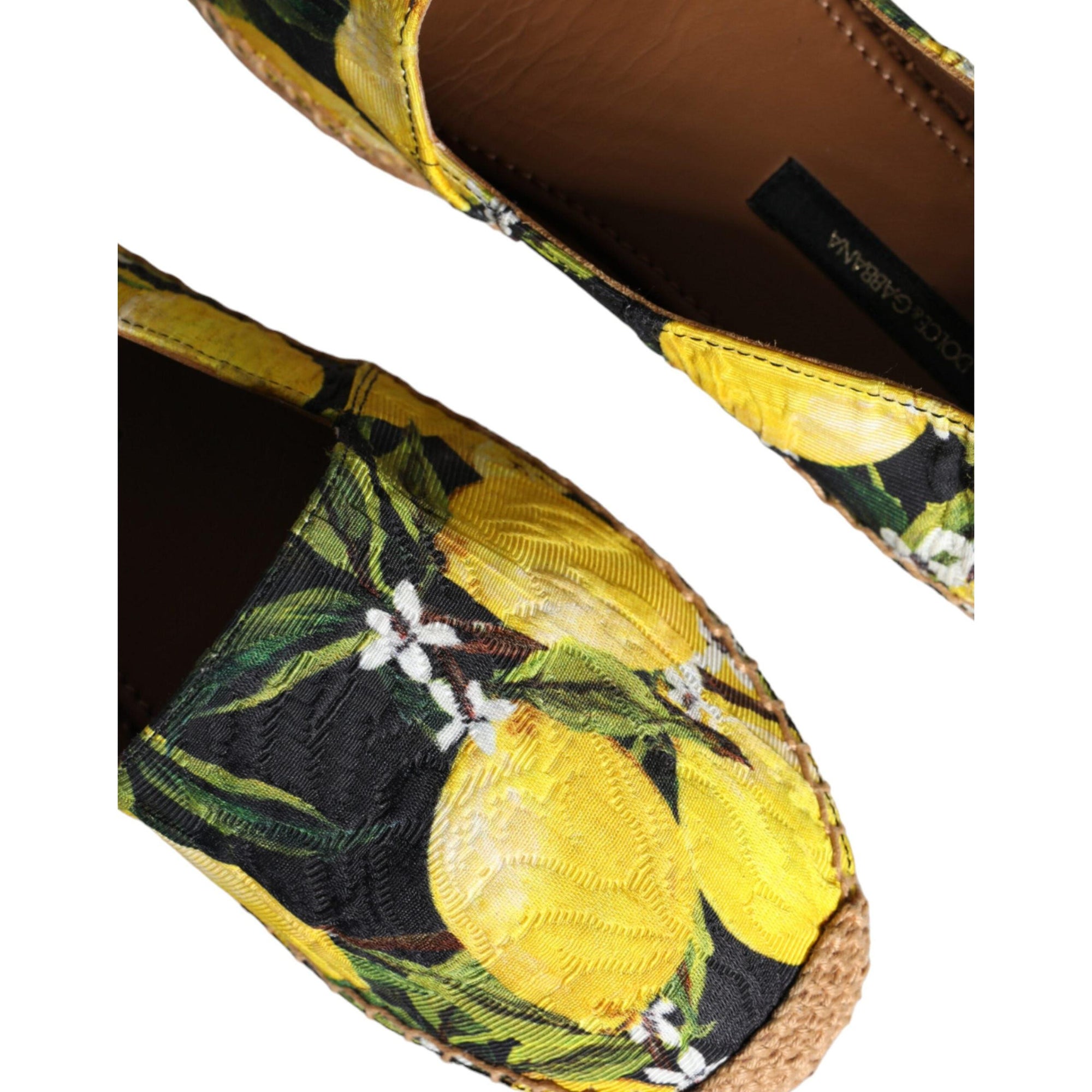Dolce &amp; Gabbana Multicolor Lemon Slip On Espadrilles Shoes