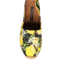 Dolce & Gabbana Multicolor Lemon Slip On Espadrilles Shoes