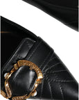 Dolce & Gabbana Black Devotion Leather Pointy Flats Shoes