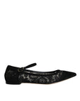 Dolce & Gabbana Black Taormina Lace Bellucci Flats Shoes
