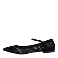 Dolce & Gabbana Black Taormina Lace Bellucci Flats Shoes