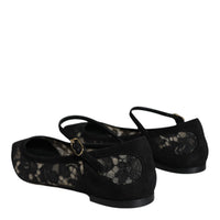 Dolce & Gabbana Black Taormina Lace Bellucci Flats Shoes