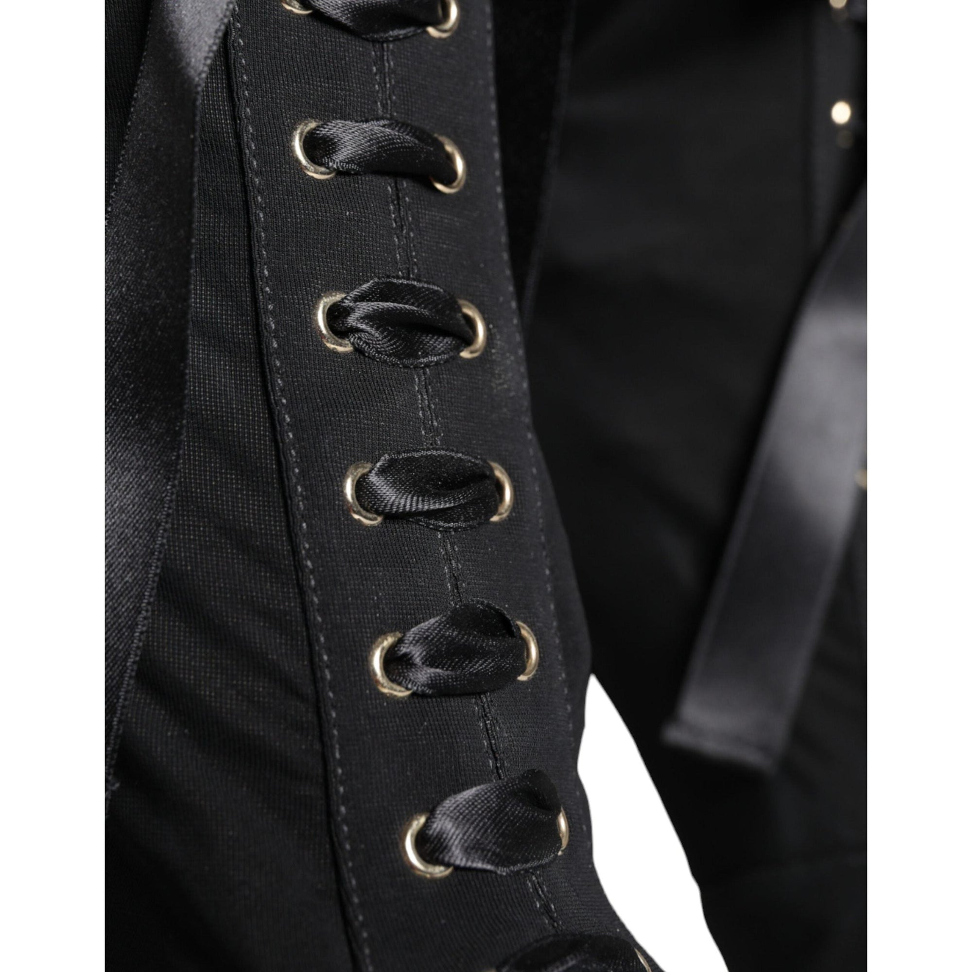 Dolce &amp; Gabbana Black Jersey Stretch Ankle Booties Shoes