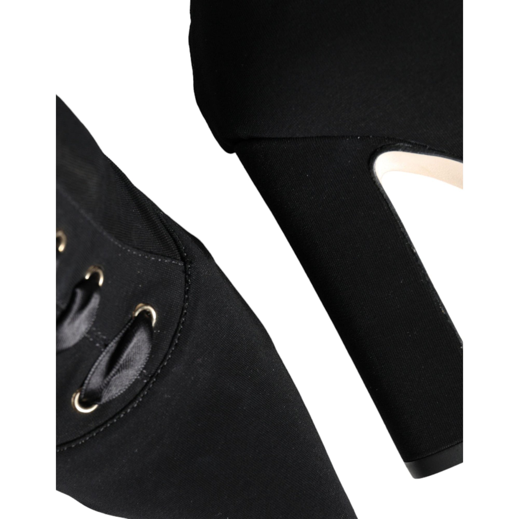 Dolce &amp; Gabbana Black Jersey Stretch Ankle Booties Shoes