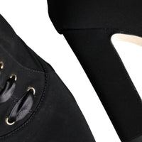 Dolce & Gabbana Black Jersey Stretch Ankle Booties Shoes