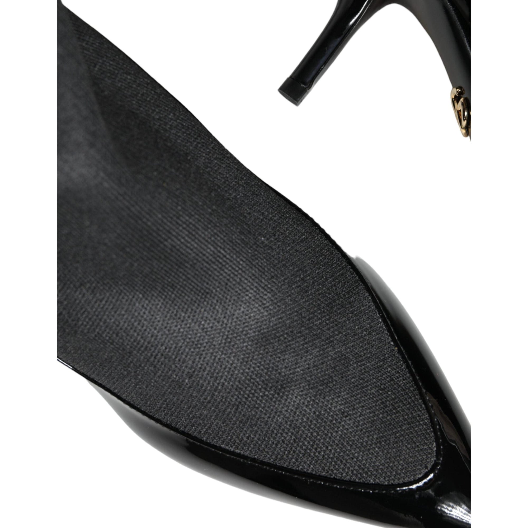 Dolce &amp; Gabbana Black Leather Stilettos Booties Socks Shoes