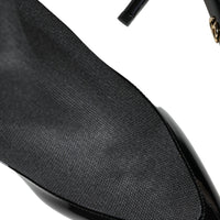 Dolce & Gabbana Black Leather Stilettos Booties Socks Shoes