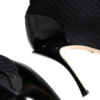 Dolce & Gabbana Black Stretch Stilettos Booties Socks Shoes