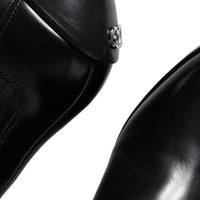 Dolce & Gabbana Black Leather Ankle Boots Booties Shoes