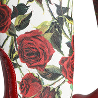 Dolce & Gabbana Red Floral Rubber Knee High Flat Boots Shoes