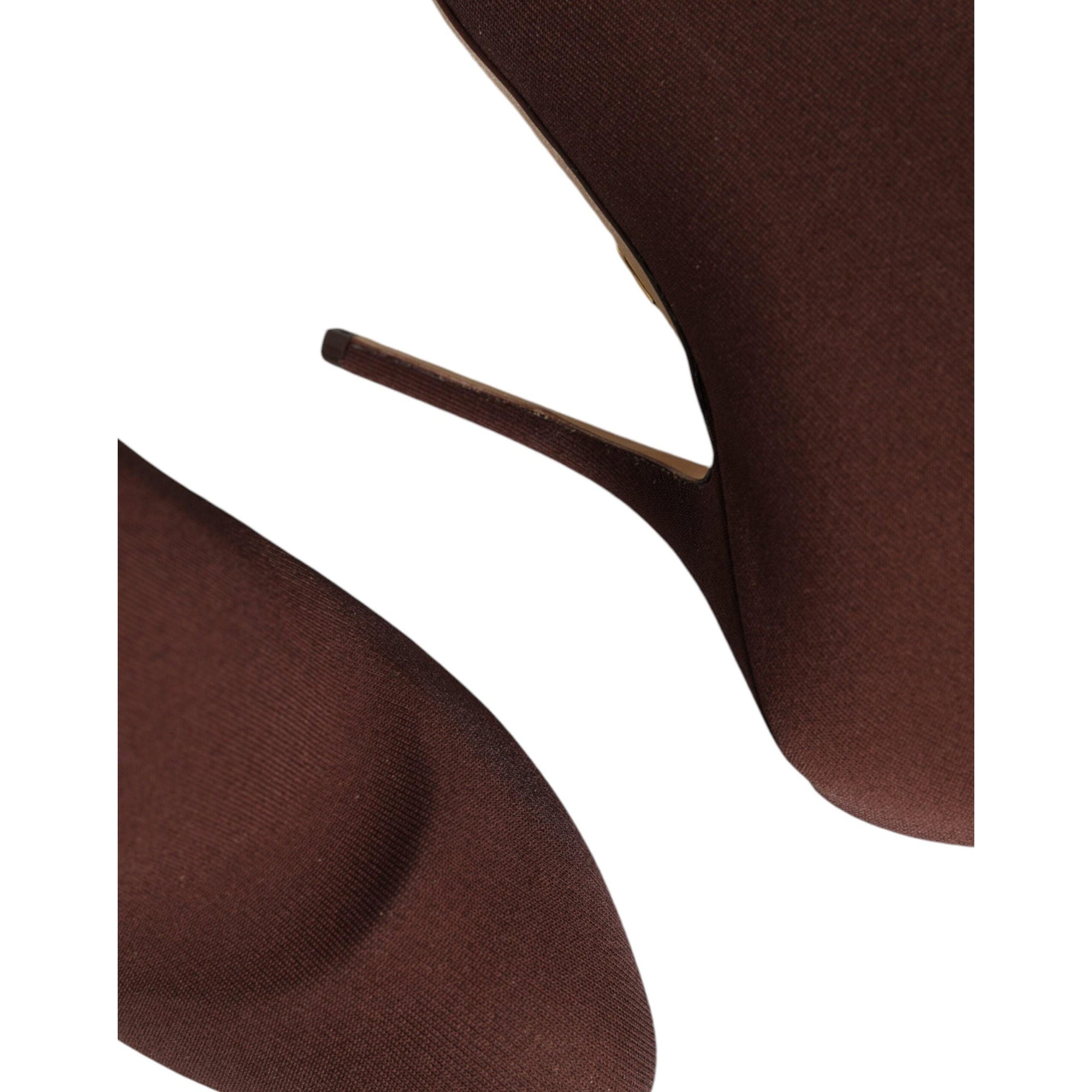 Dolce &amp; Gabbana Brown Stiletto Heels Socks Ankle Boots Shoes